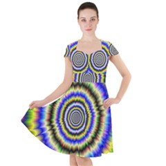 Psychedelic Blackhole Cap Sleeve Midi Dress by Filthyphil