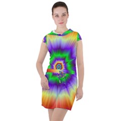 Psychedelic Explosion Drawstring Hooded Dress by Filthyphil