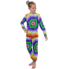 Psychedelic Trance Kids  Long Sleeve Set  by Filthyphil