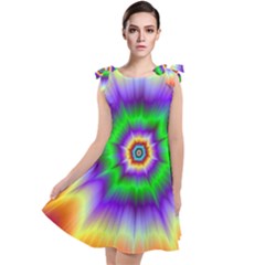 Psychedelic Explosion Tie Up Tunic Dress by Filthyphil