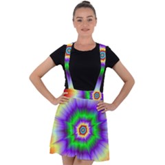 Psychedelic Big Bang Velvet Suspender Skater Skirt by Filthyphil