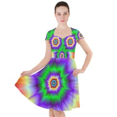 Psychedelic Big Bang Cap Sleeve Midi Dress by Filthyphil