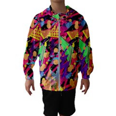 Psychedelic Geometry Kids  Hooded Windbreaker by Filthyphil