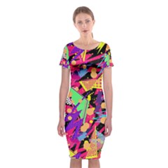 Psychedelic Geometry Classic Short Sleeve Midi Dress by Filthyphil