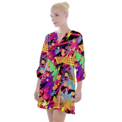 Psychedelic Geometry Open Neck Shift Dress by Filthyphil