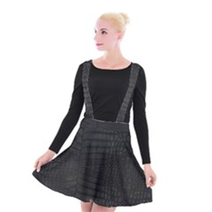 Black Crocodile Skin Suspender Skater Skirt