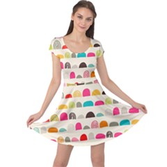 Scandinavian Folk Art Rainbow Road Cap Sleeve Dress by andStretch