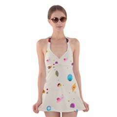 Dots, Spots, And Whatnot Halter Dress Swimsuit  by andStretch