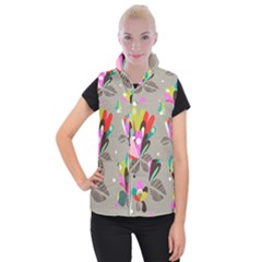 Scandinavian Flower Shower Women s Button Up Vest by andStretch