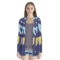 Laser Lemon Navy Drape Collar Cardigan by andStretch