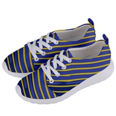 Yellow Blue Stripped Fish Women s Lightweight Sports Shoes