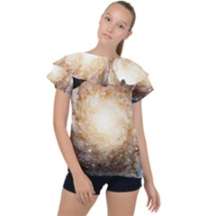 Galaxy Space Ruffle Collar Chiffon Blouse