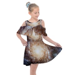 Galaxy Space Kids  Shoulder Cutout Chiffon Dress by Sabelacarlos