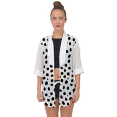  Black And White Seamless Cheetah Spots Open Front Chiffon Kimono by LoolyElzayat