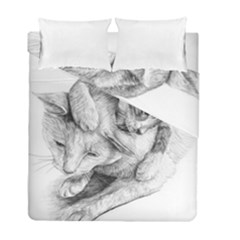 Cat Drawing Art Duvet Cover Double Side (full/ Double Size)