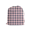 Retro Pink And Grey Pattern Drawstring Pouch (Large) View1