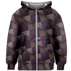 Zigzag Motif Design Kids  Zipper Hoodie Without Drawstring by tmsartbazaar