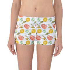 Citrus Gouache Pattern Reversible Boyleg Bikini Bottoms by EvgeniaEsenina