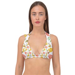 Citrus Gouache Pattern Double Strap Halter Bikini Top by EvgeniaEsenina