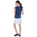 Blue Sashiko pattern Women s Sleeveless Sports Top View2