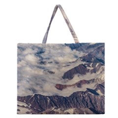 Andes Mountains Aerial View, Chile Zipper Large Tote Bag by dflcprintsclothing