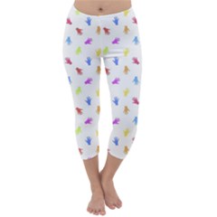 Multicolored Hands Silhouette Motif Design Capri Winter Leggings 