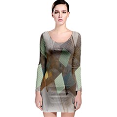 Geometry Diamond Long Sleeve Bodycon Dress by Sparkle