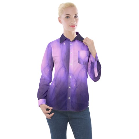 Violet Spark Women s Long Sleeve Pocket Shirt by Sparkle