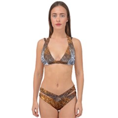 Glitter Gold Double Strap Halter Bikini Set by Sparkle