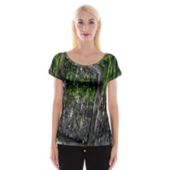 Green Glitter Squre Cap Sleeve Top by Sparkle