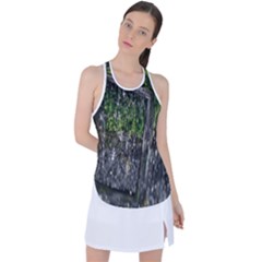 Green Glitter Squre Racer Back Mesh Tank Top by Sparkle