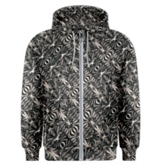 Modern Tribal Silver Ornate Pattern Print Men s Zipper Hoodie by dflcprintsclothing