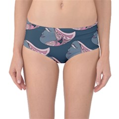 Doodle Queen Fish Pattern Mid-waist Bikini Bottoms by tmsartbazaar