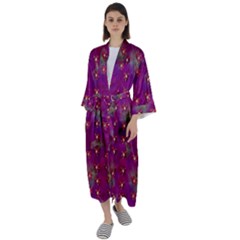 Beautiul Flowers On Wonderful Flowers Maxi Satin Kimono by pepitasart