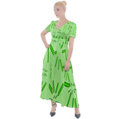 Electric Lime Button Up Short Sleeve Maxi Dress