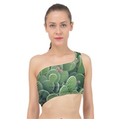 Green Cactus Spliced Up Bikini Top 