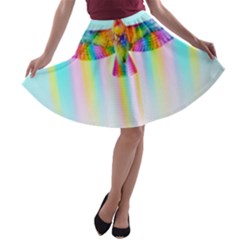 Rainbow Bird A-line Skater Skirt