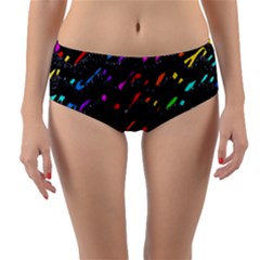 Rainbowwaves Reversible Mid-waist Bikini Bottoms by Sparkle