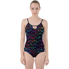 Rainbowwaves Cut Out Top Tankini Set by Sparkle