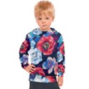 Flowers Pattern Kids  Hooded Pullover View1