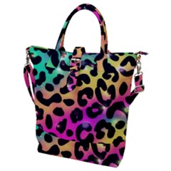 Animal Print Buckle Top Tote Bag by Sparkle