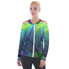 Rainbow Rain Velvet Zip Up Jacket