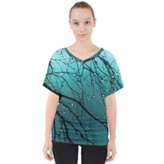 Raindrops V-neck Dolman Drape Top by Sparkle