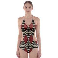 Motif Boho Style Geometric Cut-out One Piece Swimsuit by tmsartbazaar