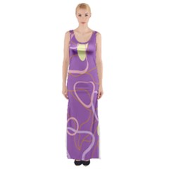 Abstract Purple Pattern Design Thigh Split Maxi Dress by brightlightarts