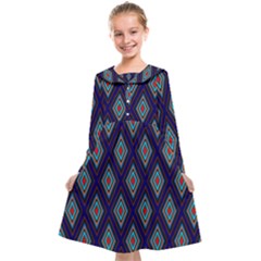 Colorful Diamonds Pattern3 Kids  Midi Sailor Dress