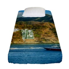 Taganga Bay Landscape, Colombia Fitted Sheet (single Size) by dflcprintsclothing