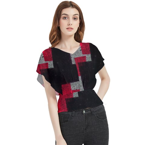 Abstract Tiles Butterfly Chiffon Blouse by essentialimage