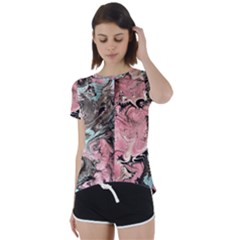 Marbling Collage Short Sleeve Foldover Tee