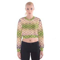 Ethnic Seamless Pattern Cropped Sweatshirt by FloraaplusDesign